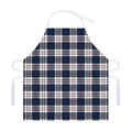 Blue White And Red Tartan Pattern Print Adjustable Apron