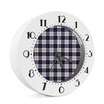 Blue White And Red Tartan Pattern Print Alarm Clock
