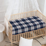 Blue White And Red Tartan Pattern Print Baby Crib Sheet