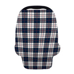 Blue White And Red Tartan Pattern Print Baby Seat Cover