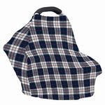 Blue White And Red Tartan Pattern Print Baby Seat Cover