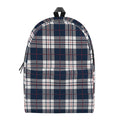 Blue White And Red Tartan Pattern Print School Backpack