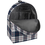 Blue White And Red Tartan Pattern Print Backpack