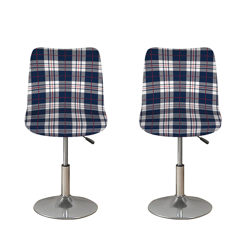 Blue White And Red Tartan Pattern Print Bar Stool Covers