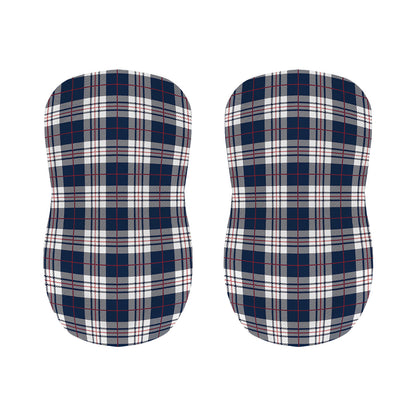Blue White And Red Tartan Pattern Print Bar Stool Covers