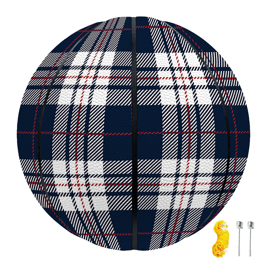 Blue White And Red Tartan Pattern Print Basketball