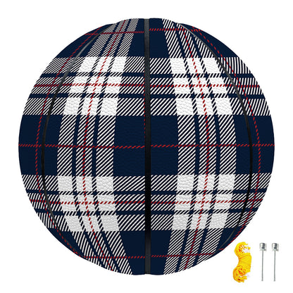 Blue White And Red Tartan Pattern Print Basketball