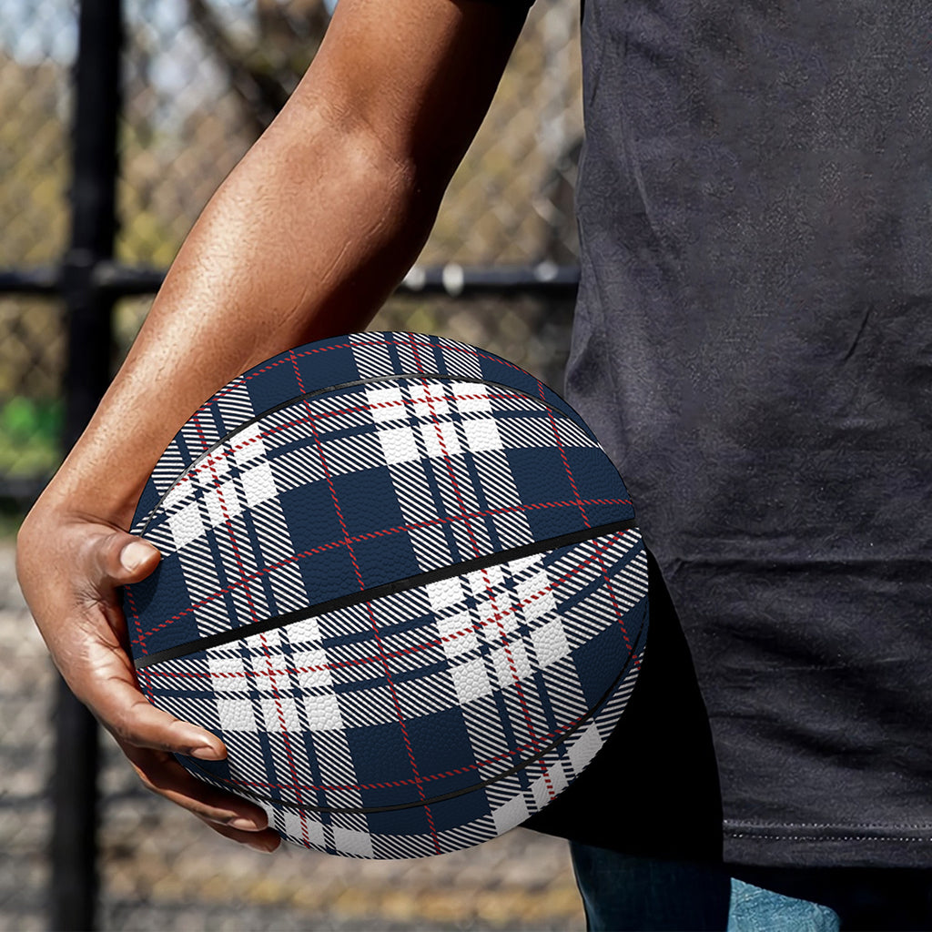 Blue White And Red Tartan Pattern Print Basketball