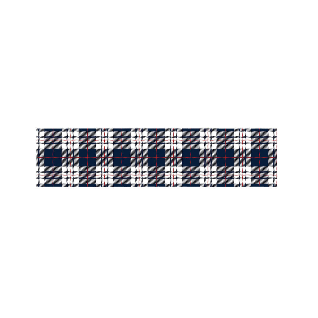 Blue White And Red Tartan Pattern Print Bed Runner