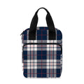 Blue White And Red Tartan Pattern Print Bible Tote Bag