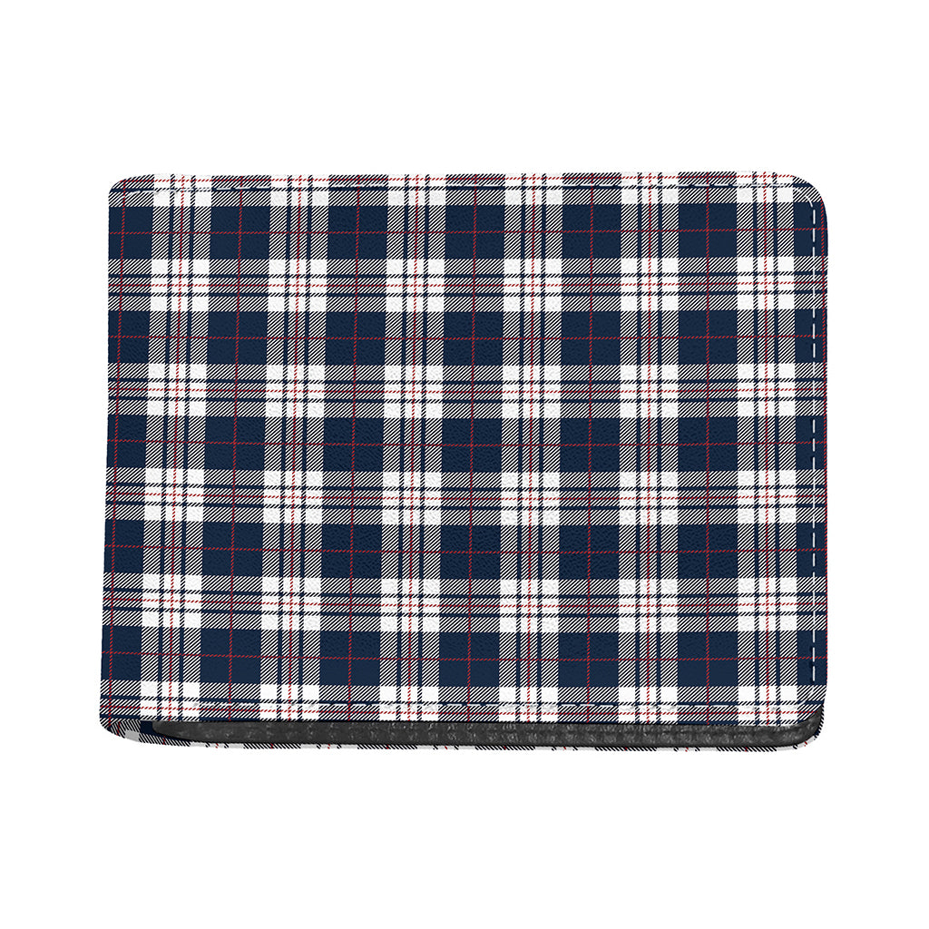 Blue White And Red Tartan Pattern Print Bifold Wallet