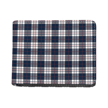 Blue White And Red Tartan Pattern Print Bifold Wallet