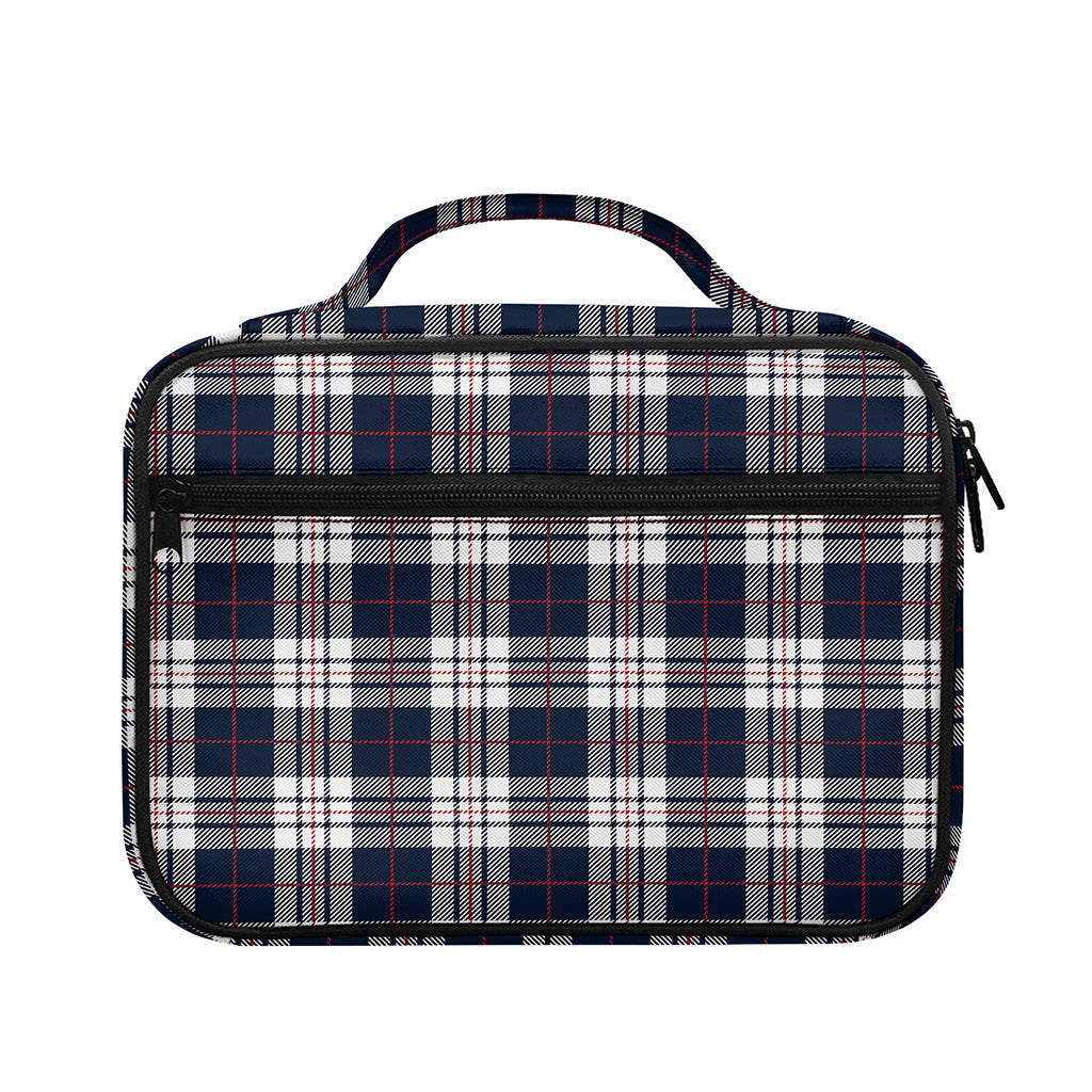 Blue White And Red Tartan Pattern Print Briefcase Bible Bag