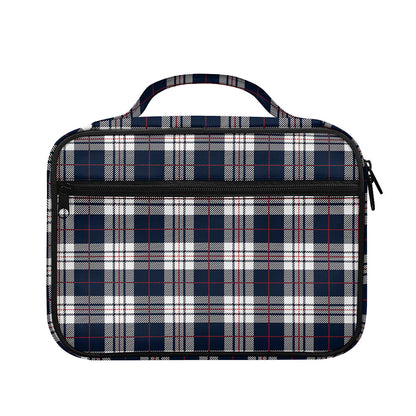 Blue White And Red Tartan Pattern Print Briefcase Bible Bag