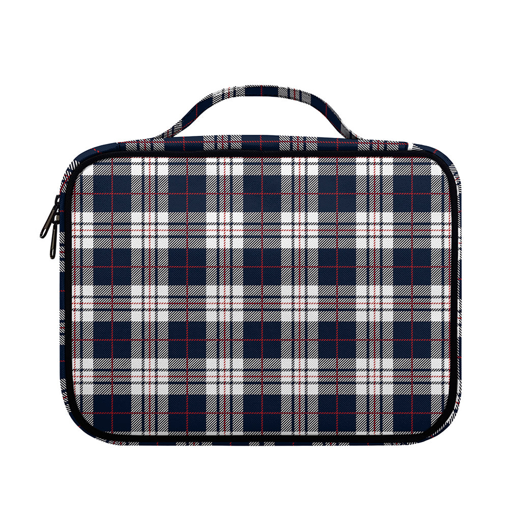 Blue White And Red Tartan Pattern Print Briefcase Bible Bag