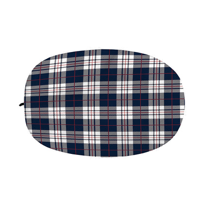 Blue White And Red Tartan Pattern Print Car Side Mirror Covers