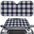 Blue White And Red Tartan Pattern Print Car Windshield Sun Shade