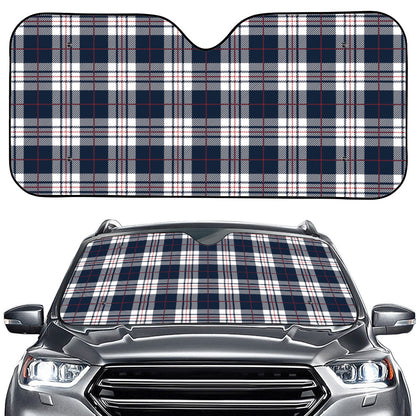 Blue White And Red Tartan Pattern Print Car Windshield Sun Shade