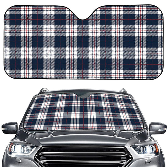 Blue White And Red Tartan Pattern Print Car Windshield Sun Shade