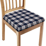 Blue White And Red Tartan Pattern Print Chair Cushion Cover
