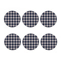 Blue White And Red Tartan Pattern Print Coaster Set