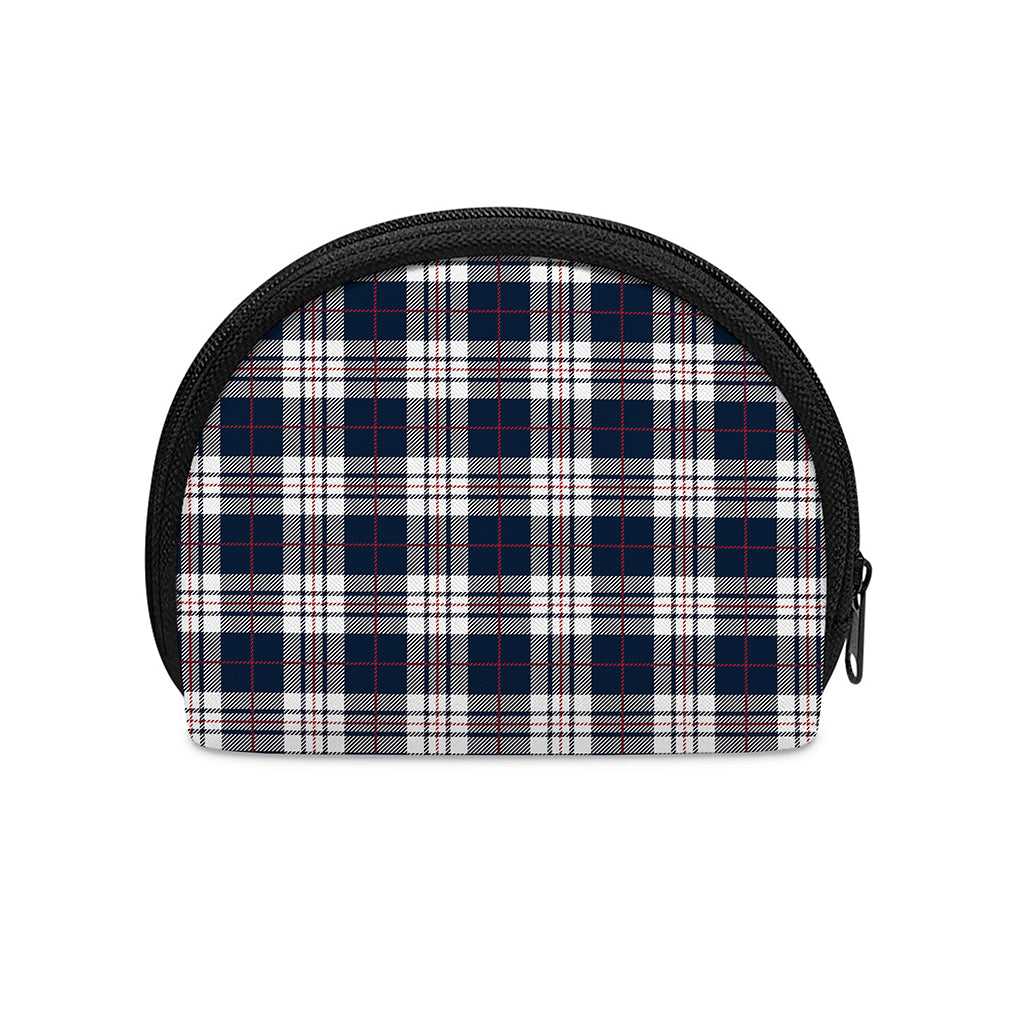 Blue White And Red Tartan Pattern Print Coin Purse