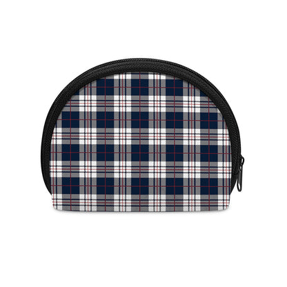 Blue White And Red Tartan Pattern Print Coin Purse
