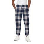 Blue White And Red Tartan Pattern Print Cotton Pants