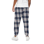 Blue White And Red Tartan Pattern Print Cotton Pants