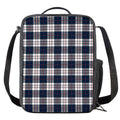 Blue White And Red Tartan Pattern Print Crossbody Lunch Bag