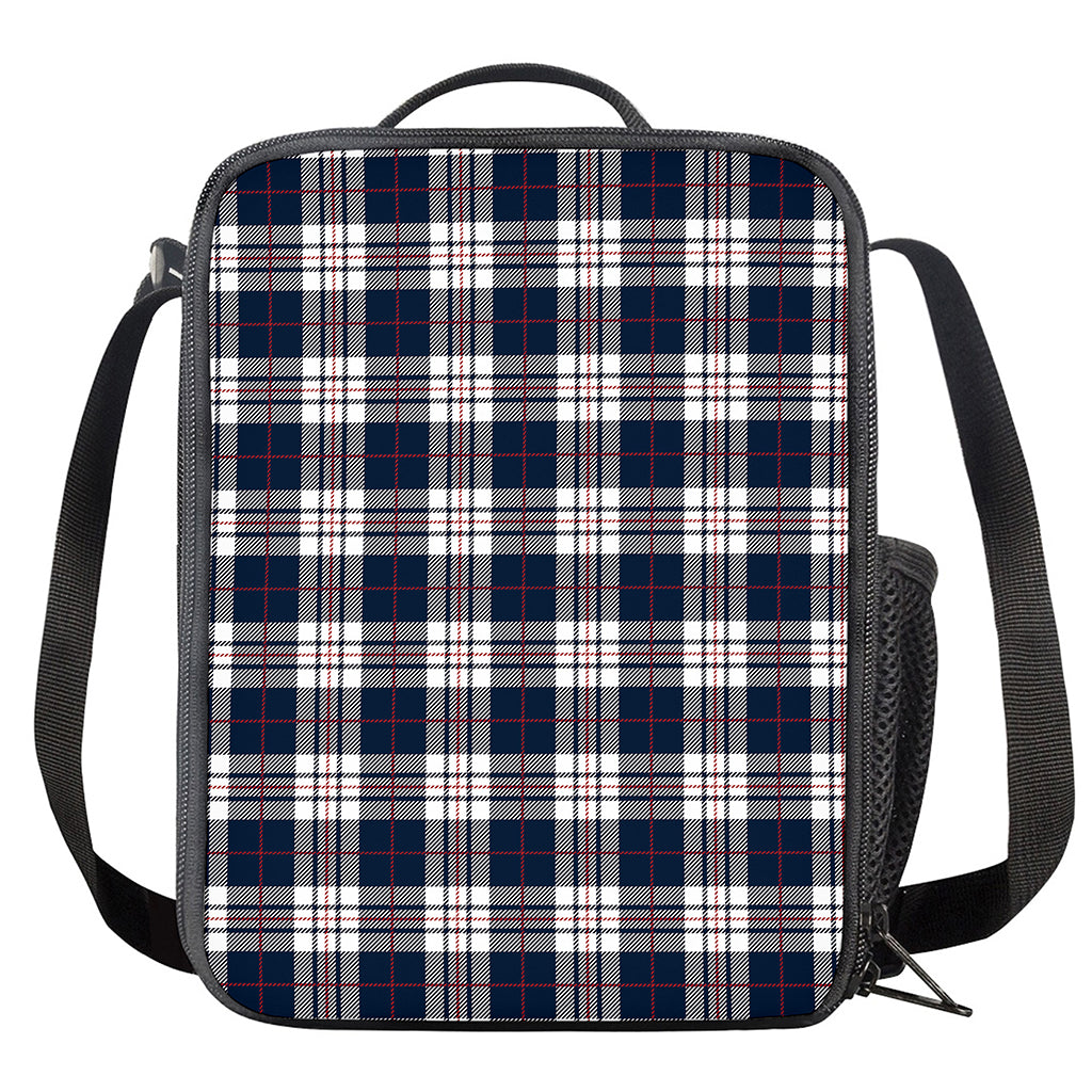 Blue White And Red Tartan Pattern Print Crossbody Lunch Bag