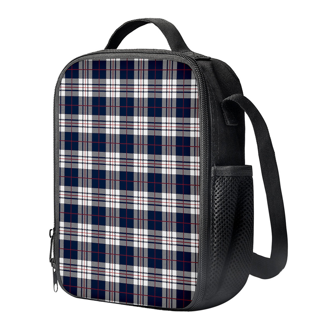 Blue White And Red Tartan Pattern Print Crossbody Lunch Bag