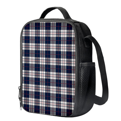 Blue White And Red Tartan Pattern Print Crossbody Lunch Bag