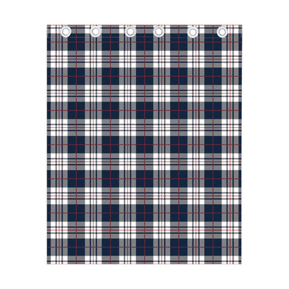 Blue White And Red Tartan Pattern Print Curtain