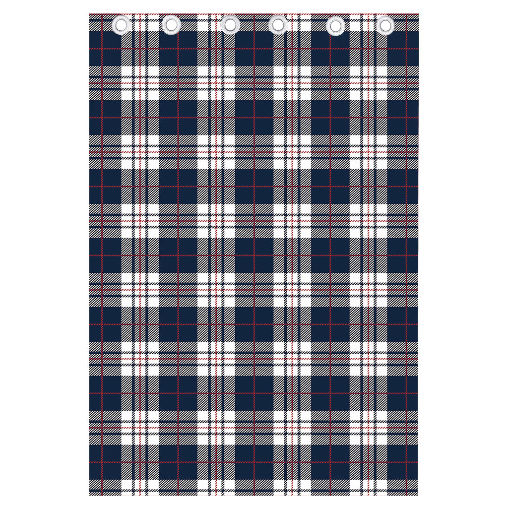 Blue White And Red Tartan Pattern Print Curtain