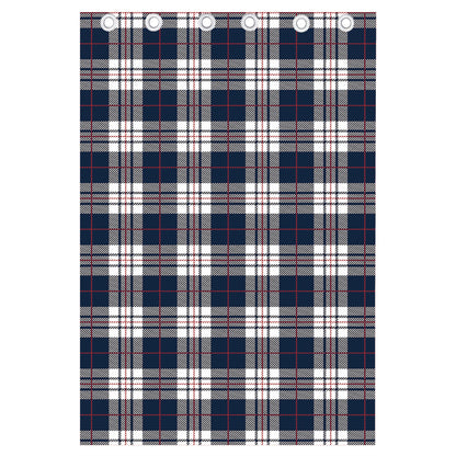 Blue White And Red Tartan Pattern Print Curtain