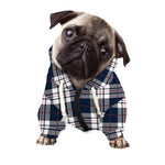 Blue White And Red Tartan Pattern Print Dog Zip Up Hoodie