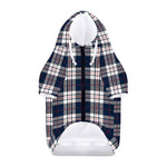 Blue White And Red Tartan Pattern Print Dog Zip Up Hoodie