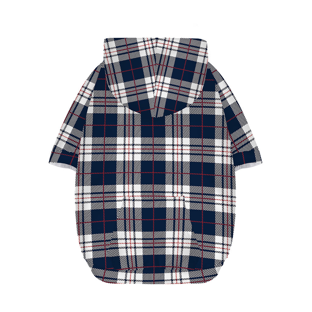 Blue White And Red Tartan Pattern Print Dog Zip Up Hoodie