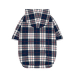 Blue White And Red Tartan Pattern Print Dog Zip Up Hoodie