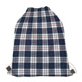 Blue White And Red Tartan Pattern Print Drawstring Bag