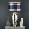 Blue White And Red Tartan Pattern Print Drum Lamp Shade