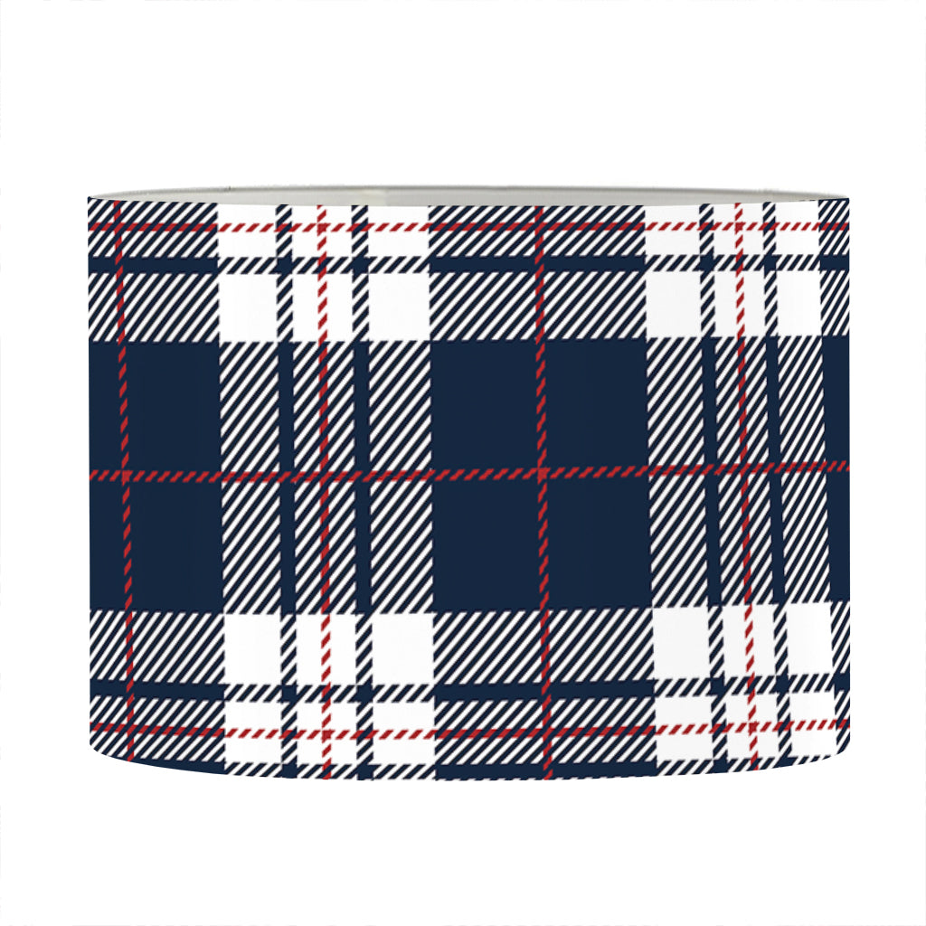 Blue White And Red Tartan Pattern Print Drum Lamp Shade