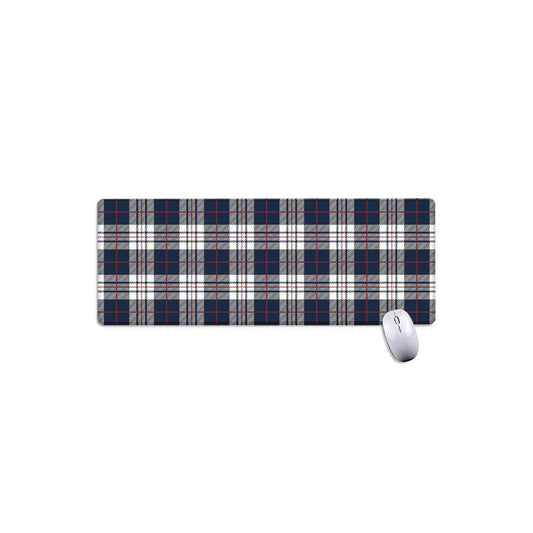 Blue White And Red Tartan Pattern Print Extended Mouse Pad