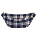 Blue White And Red Tartan Pattern Print Fanny Pack