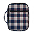 Blue White And Red Tartan Pattern Print Front Pocket Bible Bag
