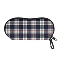 Blue White And Red Tartan Pattern Print Glasses Case