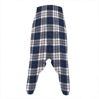 Blue White And Red Tartan Pattern Print Hammer Pants