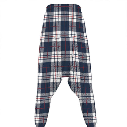 Blue White And Red Tartan Pattern Print Hammer Pants