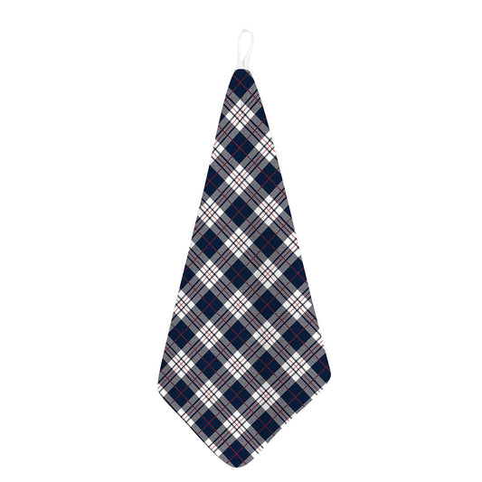 Blue White And Red Tartan Pattern Print Hand Towel